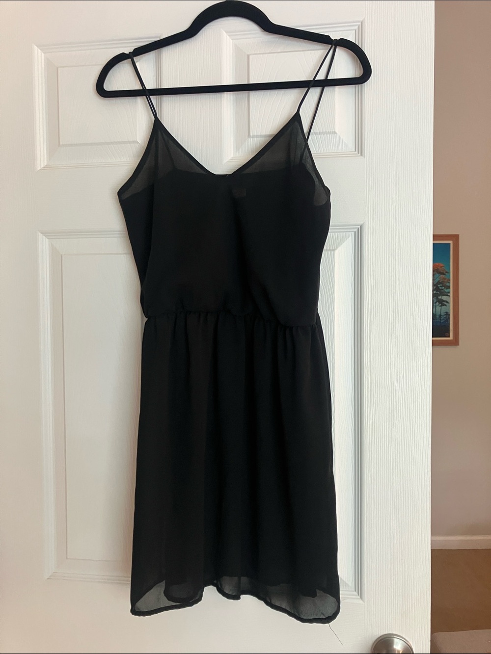 Black Urban Renewal Sheer Spaghetti Strap Mini Dress